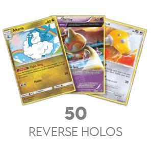 50 random Reverse Holo Pokémon kaarten beschikbaar voor biedingen