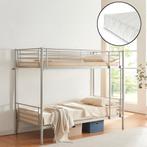 Stapelbed Soppsar met matrassen 90x200 cm zilverkleurig [en., Verzenden, Nieuw
