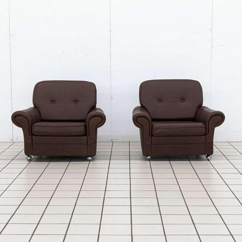 (2) Leren Club Fauteuils Poltrona Frau, Huis en Inrichting, Fauteuils, Ophalen of Verzenden
