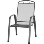 Siena Garden Elda Stapelsessel Stahl 75x57 cm - Zwart, Tuin en Terras, Ophalen of Verzenden, Nieuw