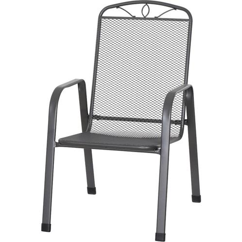 Siena Garden Elda Stapelsessel Stahl 75x57 cm - Zwart, Tuin en Terras, Tuinstoelen, Ophalen of Verzenden