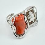 Bloedkoraal - Zilver - Ring - Middellandse Zee Koralen, Nieuw