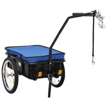 vidaXL Fietstrailer/trekwagen 155x60x83 cm staal blauw beschikbaar voor biedingen