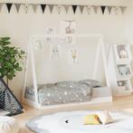 vidaXL Kinderbedframe 70x140 cm massief grenenhout wit, Verzenden, Nieuw