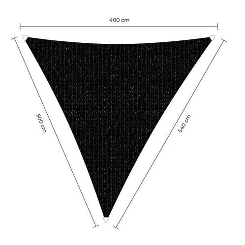 Langhoek schaduwdoek - Zwart - Waterdoorlatend - 4,0 x 5,0 x, Tuin en Terras, Schaduwdoeken, Ophalen of Verzenden