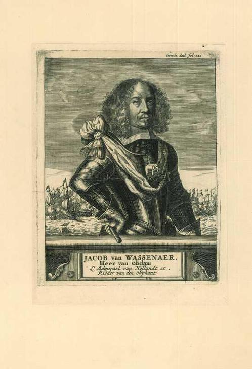 Portrait of Jacob van Wassenaer Obdam, Antiek en Kunst, Kunst | Etsen en Gravures