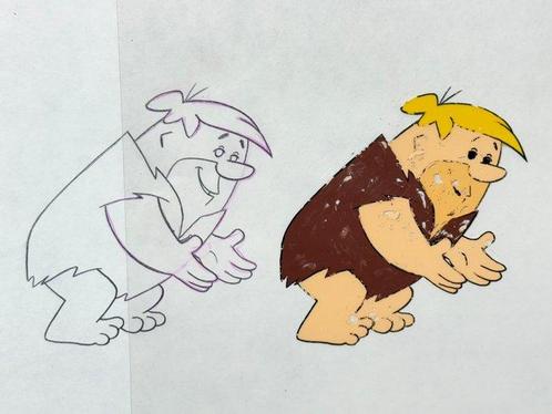 The Flintstones - 1 Originele animatiecel en tekening van, Cd's en Dvd's, Dvd's | Tekenfilms en Animatie