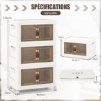 COSTWAY Opbergdoos, kunststof, 75 l, 3 opvouwbare opbergdoze, Verzenden, Zo goed als nieuw