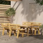 vidaXL 3-delige Tuinset geïmpregneerd grenenhout, Verzenden, Nieuw, 6 zitplaatsen, Tuinset
