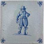 Tegel - Zeldzame antieke Delfts blauwe tegel met grote
