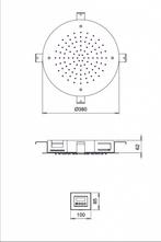 Mate Hoofddouche Met Led Rond 38 Cm M116, Ophalen of Verzenden, Nieuw