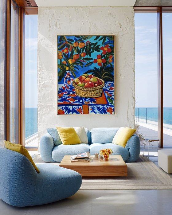 E. García - Cesta de mangos XL (no reserve), Antiek en Kunst, Kunst | Schilderijen | Modern