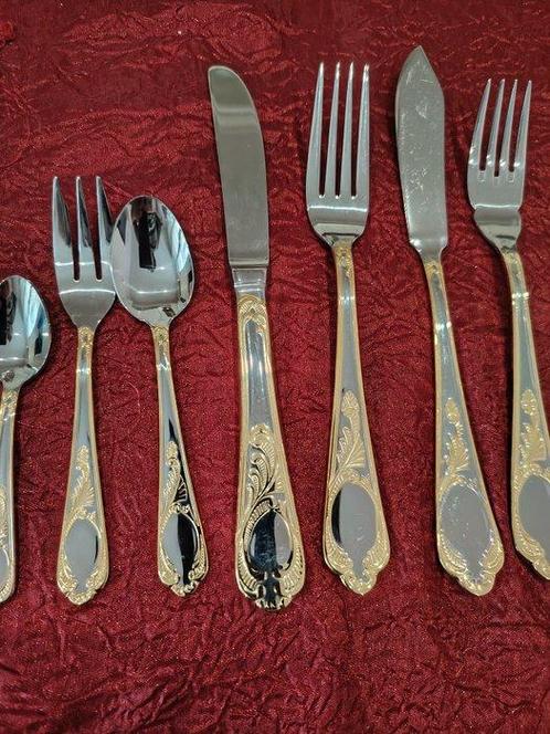 Rostfrei SBS - Bestekset voor 12 personen (104) - Staal,, Antiek en Kunst, Antiek | Meubels | Tafels