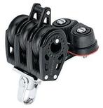 Harken Carbo 29mm drieschijfsblok met hondsvot en klem, Ophalen of Verzenden, Nieuw