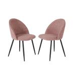Stoelen bouclé - 2 stuks - Smokey Rose - Zithoogte 47 cm, Verzenden, Nieuw