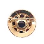 Gouden broche met granaat entourage | Vintage/antiek, Sieraden, Tassen en Uiterlijk, Broches, Gebruikt, Overige kleuren, Ophalen of Verzenden