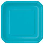 Borden Vierkant Turquoise 23cm 14st, Verzenden, Nieuw