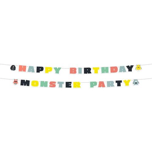 Monster Letterslinger Happy Birthday 2st, Hobby en Vrije tijd, Feestartikelen, Nieuw, Verzenden
