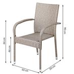 Polyrattan Stapelstoel Comfort Set van 4 kleur Creme, Tuin en Terras, Verzenden, Nieuw