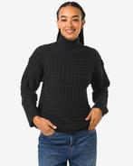 HEMA Damessweater Odila structuur zwart, Kleding | Dames, Verzenden, Nieuw