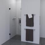 Douchedeur 90 x 200 cm profielloos met mat zwarte handgrepen, Nieuw, Ophalen of Verzenden