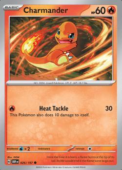 Charmander 026/197 reverse holo Obsidian flames, Hobby en Vrije tijd, Verzamelkaartspellen | Pokémon, Losse kaart, Nieuw, Foil