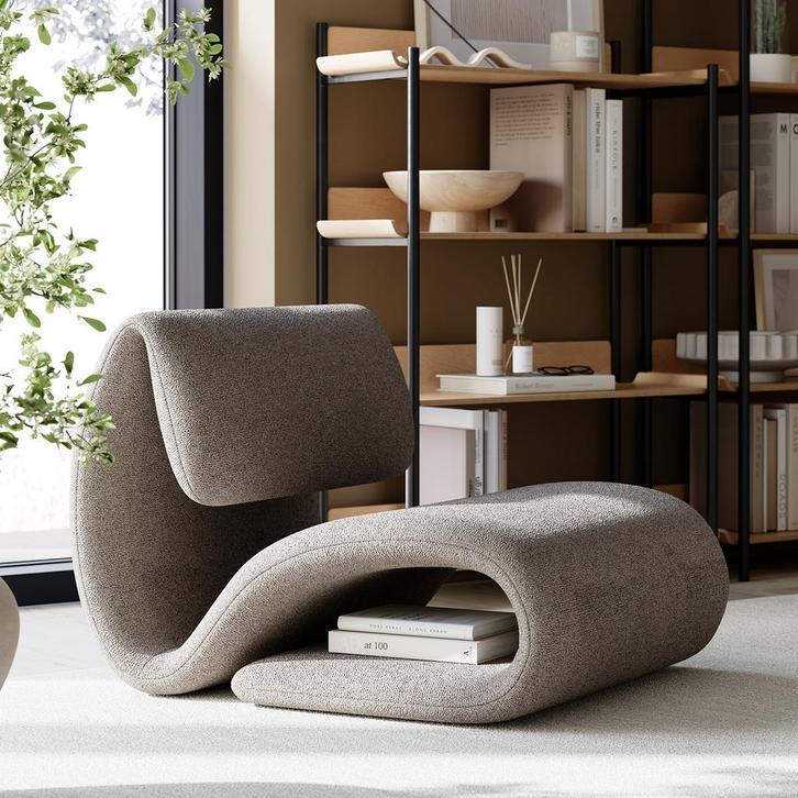 *WOONWINKEL* Dan-Form Dubna Design Lounge Stoel Boucle Pebbl, Huis en Inrichting, Fauteuils, Nieuw, Verzenden