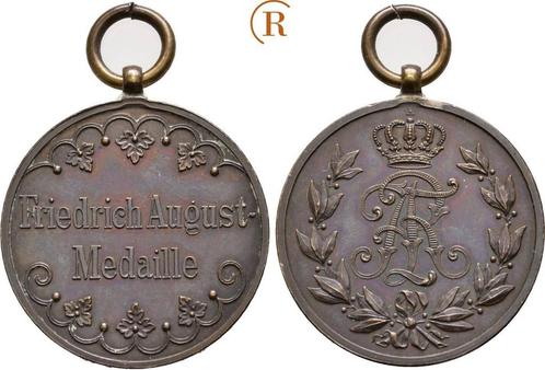Brons medaille Friedrich August Medaille o J Sachsen: Fri..., Postzegels en Munten, Penningen en Medailles, Verzenden