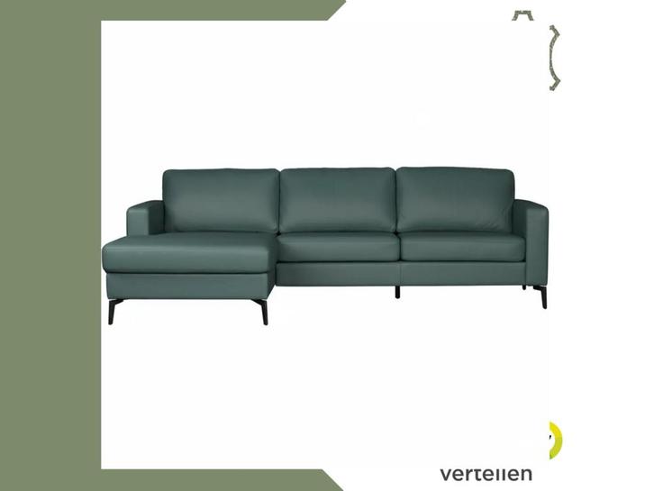 Leren hoekbank Match - 2.5-zits arm rechts + Longchair arm, Huis en Inrichting, Banken | Bankstellen, 250 tot 300 cm, 75 tot 100 cm