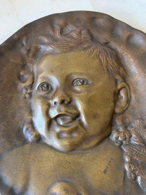 Emile DERRÉ (1867-1938) - Reliëf, Bébé rieur - 21 cm - Brons, Antiek en Kunst, Kunst | Designobjecten