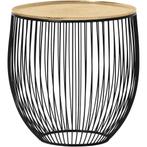Bijzettafel - Trion Rana - Rond - 42cm - Zwart/Goud - Metaal, Huis en Inrichting, Tafels | Eettafels, Ophalen of Verzenden, Nieuw
