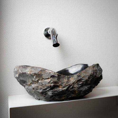 Waskom Loutro Kev B Rechthoek 25x12x10 cm Natuursteen Black, Doe-het-zelf en Verbouw, Sanitair, Overige typen, Nieuw, Ophalen of Verzenden