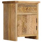 vidaXL Nachtkastje 40x30x50 cm massief mangohout, Minder dan 45 cm, Verzenden, Nieuw, Minder dan 55 cm