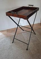 Bijzettafel - Hout teak, Gietijzer - BUTLERTRAY