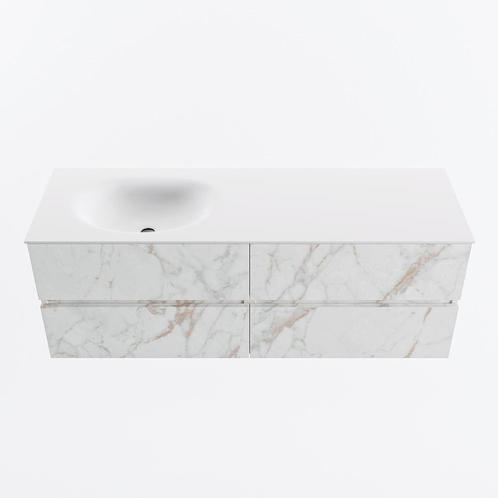 MONDIAZ VICA 140cm badmeubel onderkast Carrara 4 lades., Doe-het-zelf en Verbouw, Sanitair, Bad, Nieuw, Ophalen of Verzenden