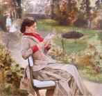 Gustave Coppieters (1840-1885) - Reading in the Garden