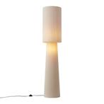 Japandi vloerlamp beige teddy stof 2-lichts - Trompet, Verzenden, Nieuw, Stof, Japandi