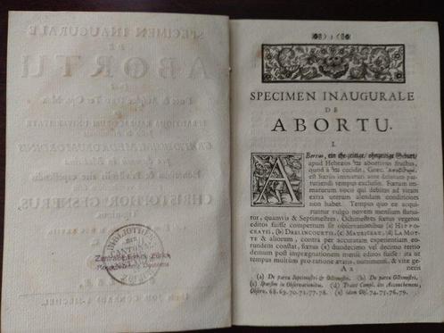 Christoph Gesner - Specimen inaugurale de abortu - 1728, Antiek en Kunst, Antiek | Boeken en Bijbels