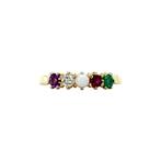 Gouden -ADORE- ring met Amethyst, Diamond, Opal, Ruby &, Sieraden, Tassen en Uiterlijk, Ringen, Verzenden, Zo goed als nieuw, 17 tot 18