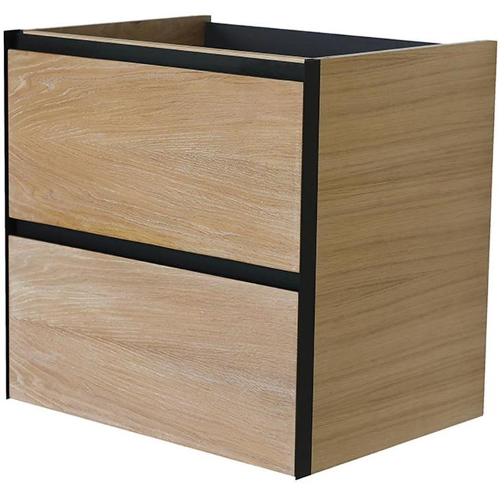 Wiesbaden Lotus Onderkast Met 2 Laden - 60x45.2cm - Naturel, Huis en Inrichting, Badkamer | Badkamermeubels, Nieuw, Ophalen of Verzenden