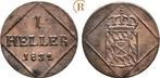 1 Heller 1852 Bayern: Ludwig I, 1825-1848:, Postzegels en Munten, Munten | Europa | Niet-Euromunten, Verzenden