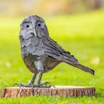 Sculptuuur voor buiten, Grote metalen uil - 370 mm - Metaal