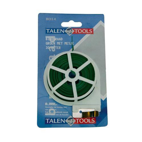 Talen Tools Binddraad Groen 30 meter - Inclusief Snijmesj..., Tuin en Terras, Kweekspullen, Nieuw, Ophalen of Verzenden