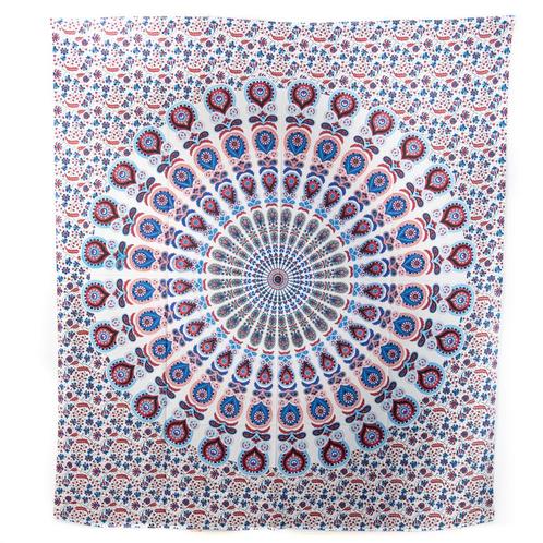 Authentiek Mandala Wandkleed Katoen Rood/ Blauw (240 x 210, Huis en Inrichting, Woonaccessoires | Wanddecoraties, Nieuw, Verzenden