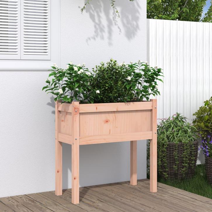 vidaXL Plantenbak met poten 70x31x70 cm massief douglashout, Tuin en Terras, Bloembakken en Plantenbakken, 60 tot 100 cm, Nieuw