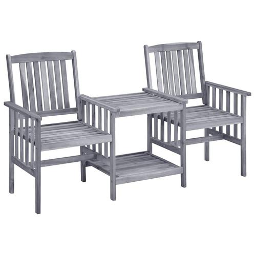 vidaXL Tuinstoelen met theetafel 159x61x92 cm massief, Tuin en Terras, Tuinsets en Loungesets, Tuinset, Nieuw, Hout, Verzenden