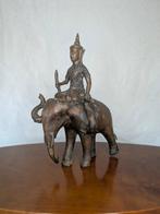 Bronzen beeld, driekoppige olifant Indra op Erawan -, Antiek en Kunst