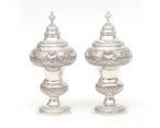 Twee zilveren Louis XIV theebussen, Holland, Haarlem, 1760, Zilver