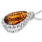Ketting met hanger - 18 karaat Witgoud - 21.42ct. tw.