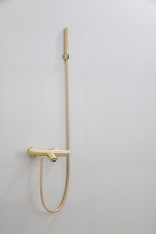 Saniclear Brass thermostatische badkraan met handdouche, Doe-het-zelf en Verbouw, Sanitair, Ophalen of Verzenden